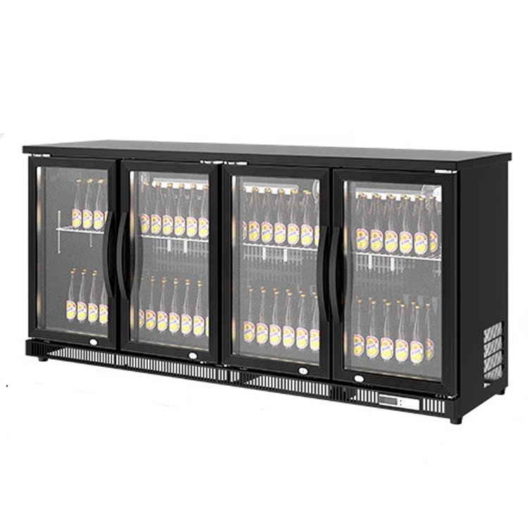 Wine Beer Dual Zone - معدات البار التجاري بأربعة أبواب زجاجية
