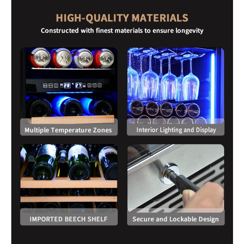 ثلاجة نبيذ ومشروبات Airo بسعة  - مراجعة Wine Beer Dual Zone وسعره