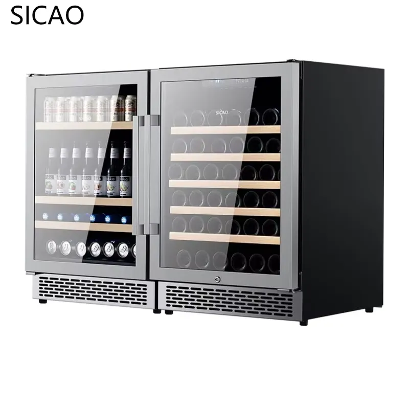 ثلاجة مشروبات زجاجية ببابين لع - مراجعة Wine Beer Dual Zone وسعره