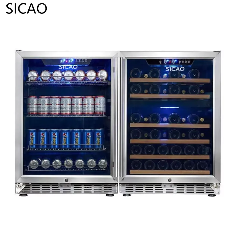 ثلاجة مشروبات زجاجية ببابين لع - مراجعة Wine Beer Dual Zone وسعره